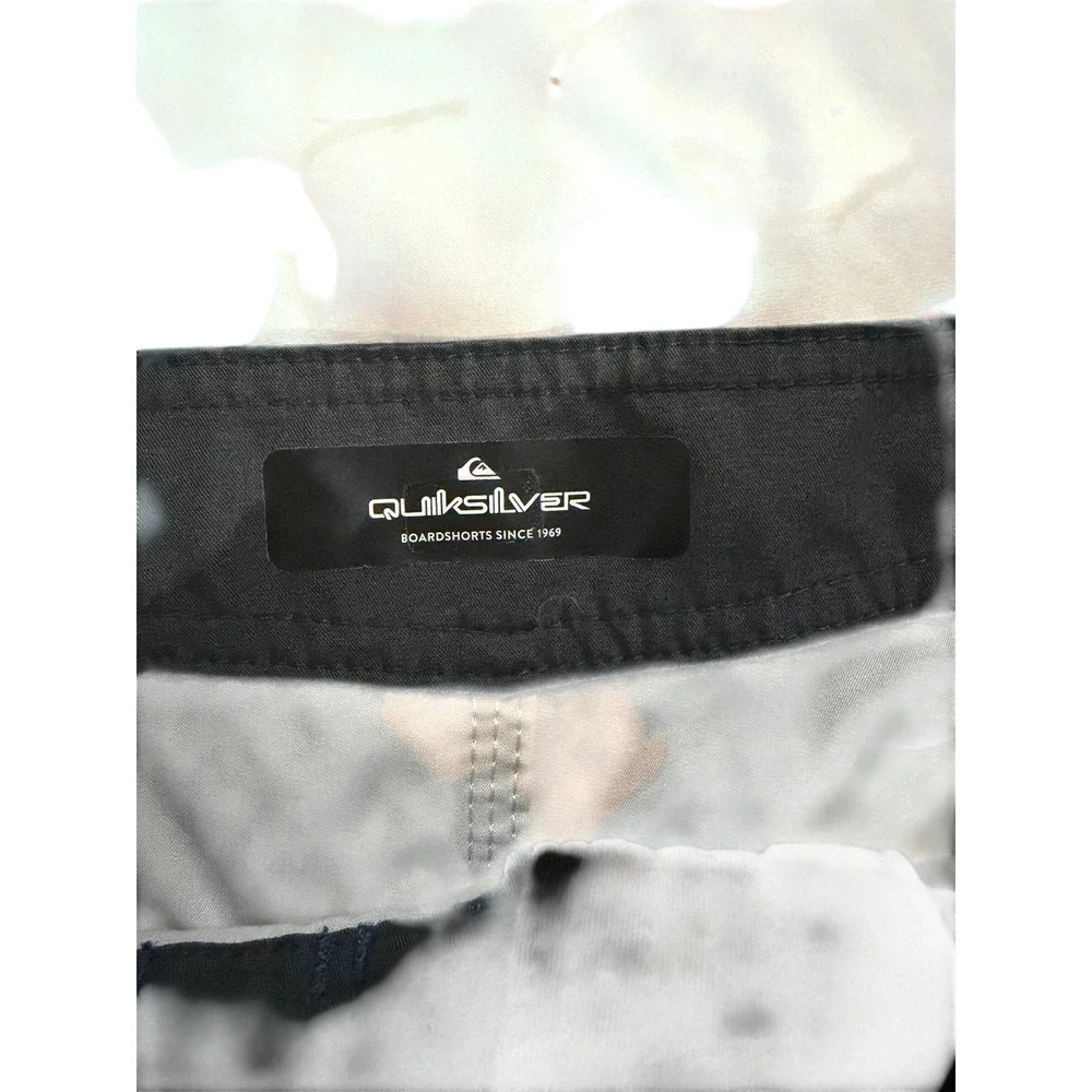 Quiksilver Boys‎ Navy Blue Orange Floral Poppy Board Shorts Swim Trunks